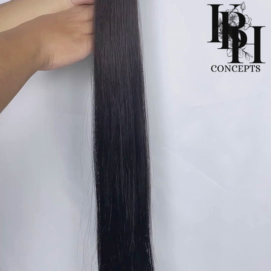 Kbhconcepts 1B Straight Human Hair Tape-in Extensions
