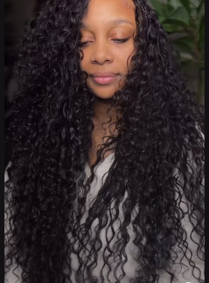 Deep Curly Water Wave Hair Bulk No Weft Unprocessed Best For Hair Braiding -12A, Micro Braiding, Boho Braids